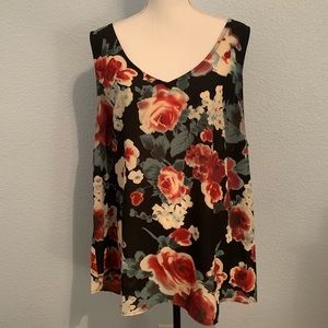 Torrid Floral V-Neck Georgette Tank Top